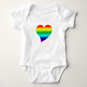 Big Stolz Lgbtq Regenbogenfarben Herz, Liebe, Weiß Baby Strampler