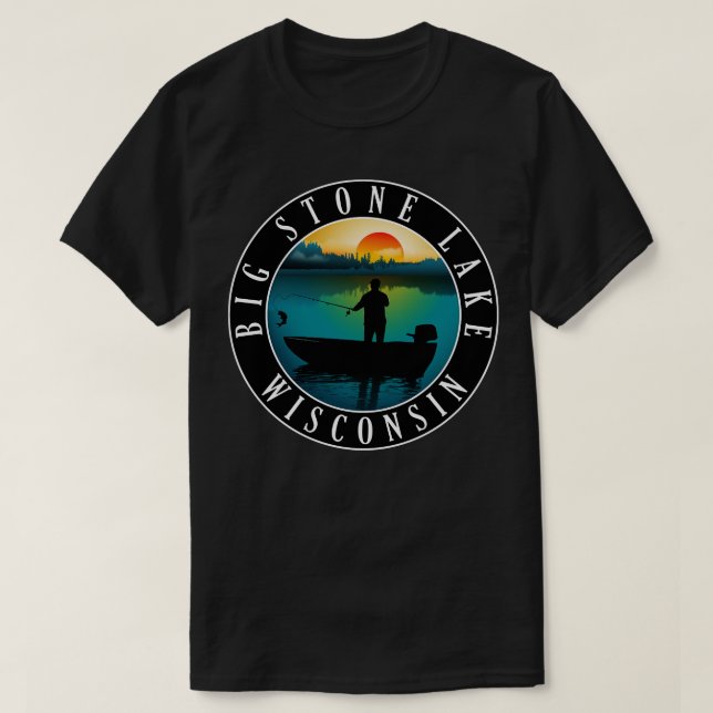 Big Stone Lake Wisconsin Fischerei T-Shirt (Design vorne)