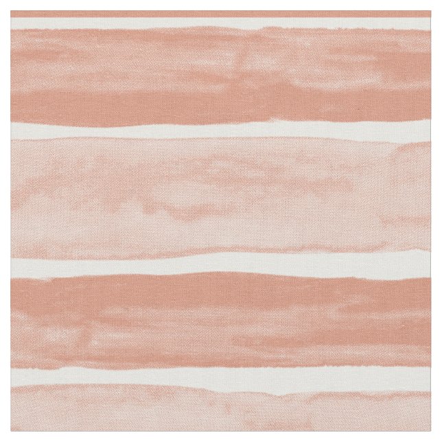 BIG STRIPE Peach Wassercolor Stripmuster Stoff (Nahaufnahme)