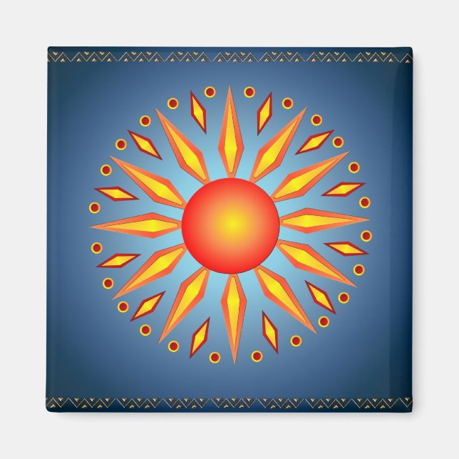Big Summer Solstice Sun Magnet (Vorne)