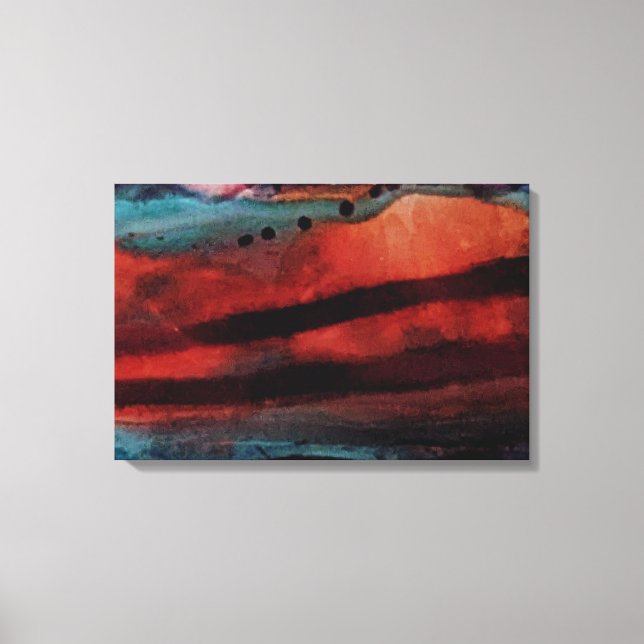 Big Sun, Dark Clouds Watercolor  Leinwanddruck (Vorderseite)