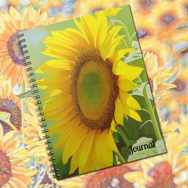 Big Sunflower Art Garden Journal Notizblock (A Sunflower Journal Spiral Notebook)