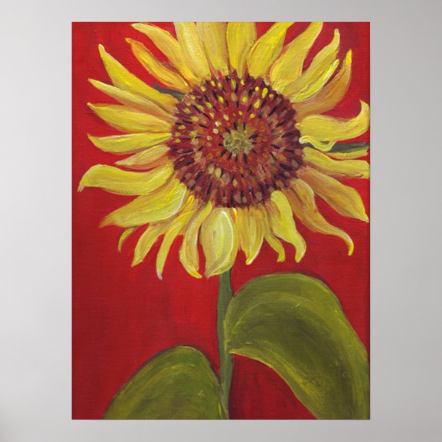Big Sunflower bei RED Print Poster (Vorne)