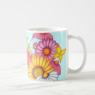 Big Sunflower Butterfly Daisy Coffee Tasse