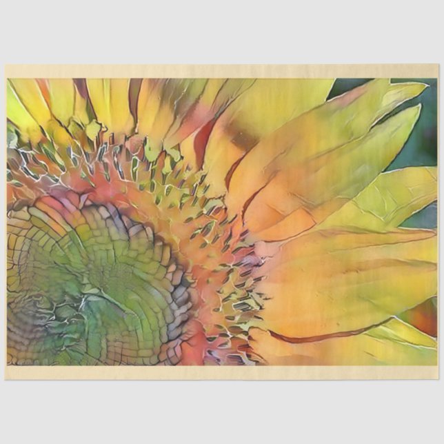 Big Sunflower Modern Art Collection Seidenpapier (Vorderseite)