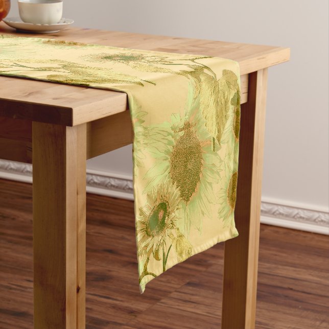 Big Sunflower Pattern Kurzer Tischläufer (Beispiel)