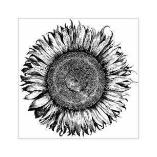 Big SunflowerRubber-Briefmarke Gummistempel