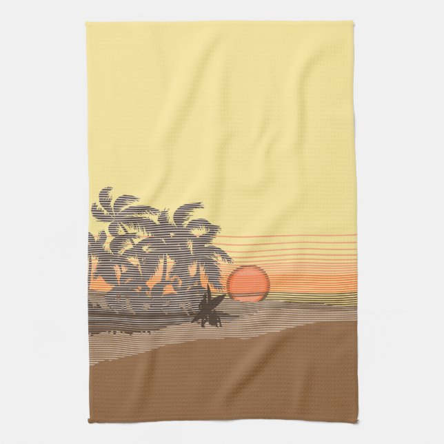 Big Sunset Hawaiian Kitetücher Geschirrtuch (Vertikal)