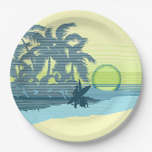 Big Sunset Strip Hawaiian Surfer Pappteller