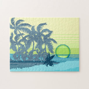 Big Sunset Strip Hawaiian Surfer Puzzle