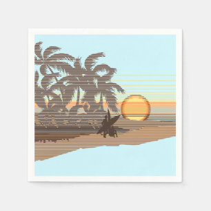 Big Sunset Strip Hawaiian Surfer Serviette