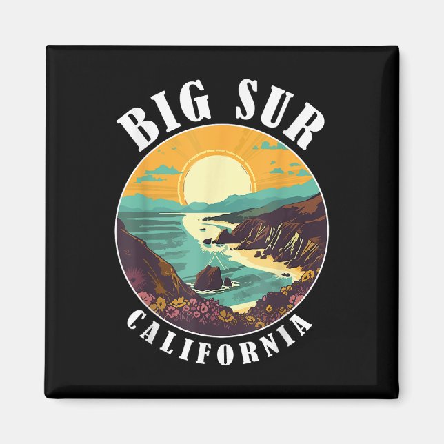Big Sur California Beach Central Retro Forest Camp Magnet (Vorne)