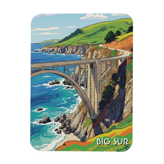 Big Sur California Bixby Bridge Reise Magnet (Vertikal)