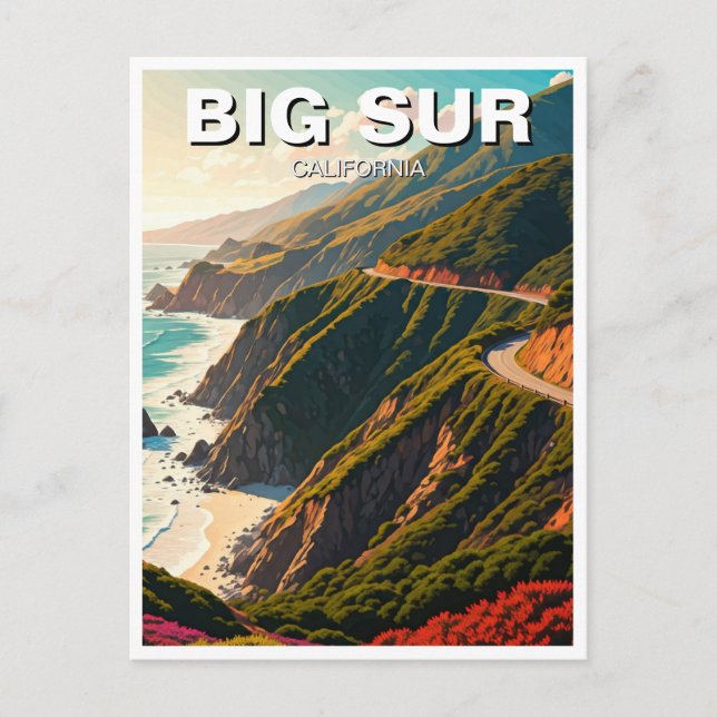 Big Sur California Central Coast Travel Postkarte (Vorderseite)