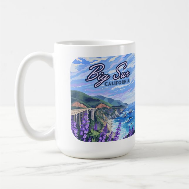 Big Sur California Küste Retro Westküste Kaffeetasse (Links)