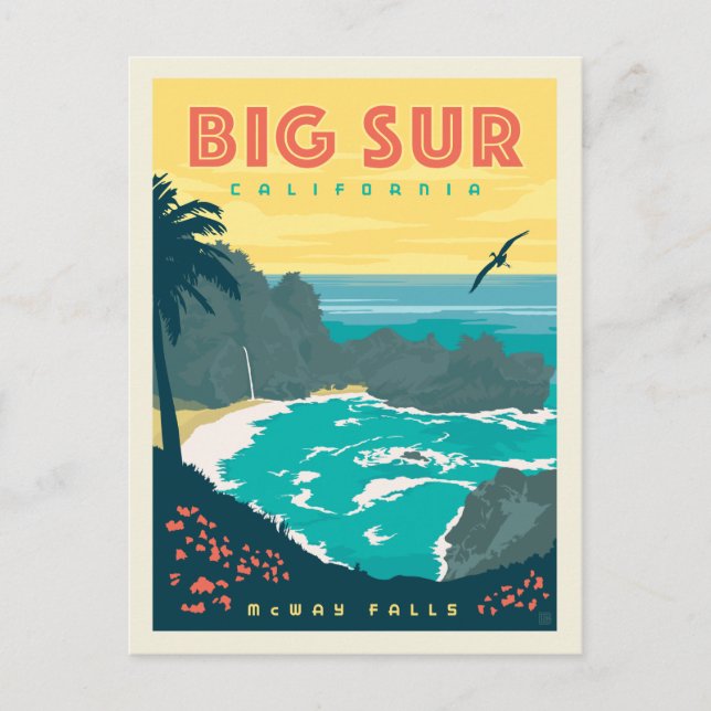 Big Sur California | McWay Falls Postkarte (Vorderseite)