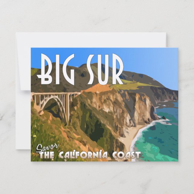 Big Sur California Pacific Coast Highway-Karte (Vorderseite)