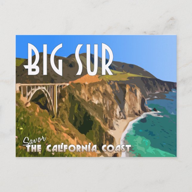 Big Sur California Pacific Coast Highway Postkarte (Vorderseite)