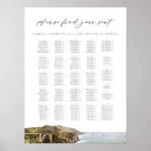 BIG SUR CALIFORNIA Skyline Hochzeitstabelle Poster