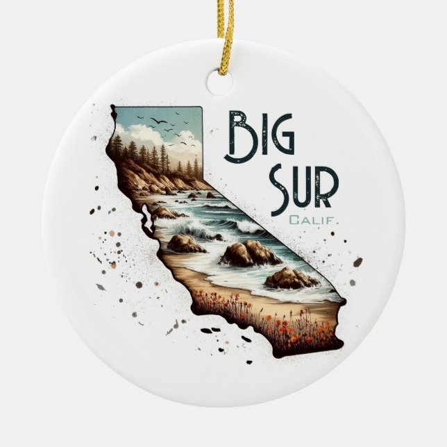 Big Sur California Souvenir-Geschenk Keramik Ornament (Vorne)