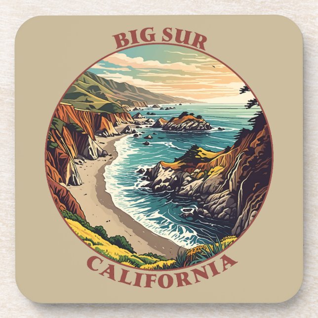 Big Sur California USA Getränkeuntersetzer (Vorderseite)