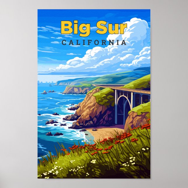 Big Sur California Vintag Poster (Vorne)