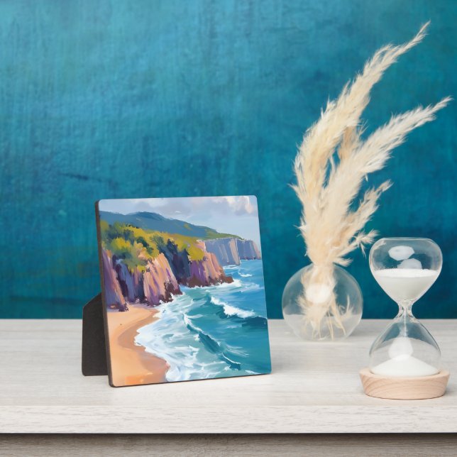 Big Sur, California Wasserfarben Ozeanmalerei Kuns Fotoplatte (InSitu)