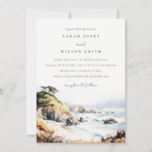 Big Sur, California Watercolor Landscape Wedding