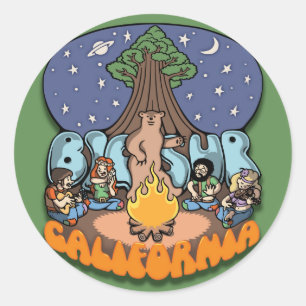 Big Sur III Runder Aufkleber