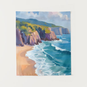 Big Sur, Kalifornien Aquarell-Küstenmalerei Wandteppich