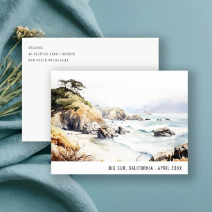 Big Sur, Kalifornien Aquarell-Landschaft Reise Feiertagspostkarte