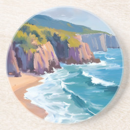 Big Sur, Kalifornien Aquarell-Ozean-Malerei Getränkeuntersetzer