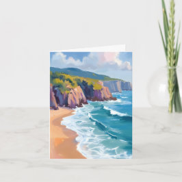 Big Sur, Kalifornien Aquarell-Ozean-Malerei Karte