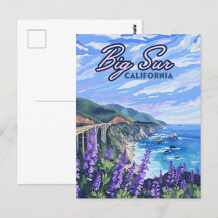 Big Sur Kalifornien Küstenlinie Retro Westküste Postkarte