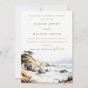 Big Sur Kalifornien Landschaft Hochzeit Jubiläum Einladung