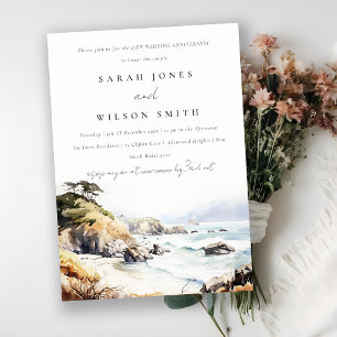 Big Sur Kalifornien Landschaft Hochzeit Jubiläum Einladung