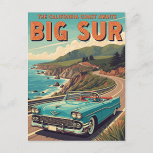 Big Sur Kalifornien Vintage Reise Postkarte