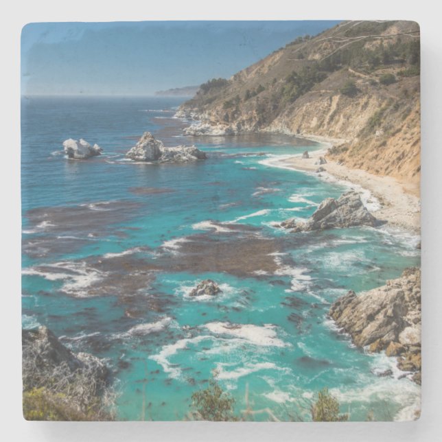 Big-Sur-Küste, Westküste, Pazifikküste Steinuntersetzer (Vorderseite)