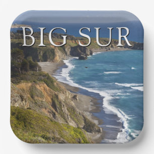Big Sur Küstenlinie   Kalifornien Pappteller