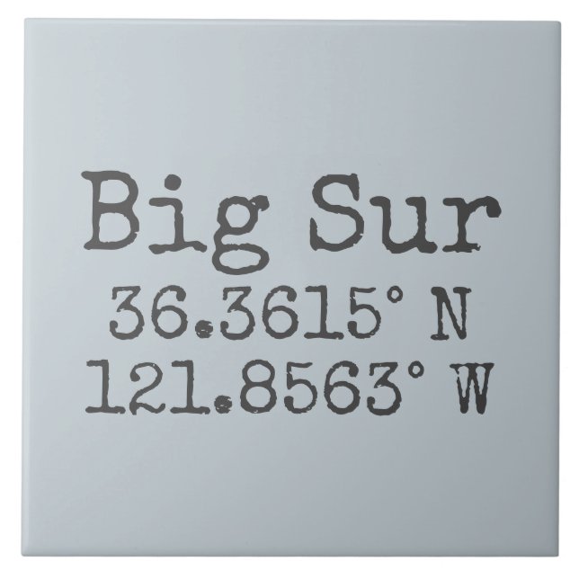 Big Sur Latitude Longitude Fliese (Vorderseite)