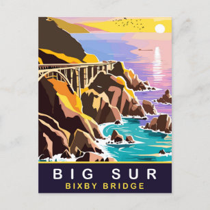 Big Sur, Sonnenuntergang auf der Bixby-Brücke, Rei Postkarte