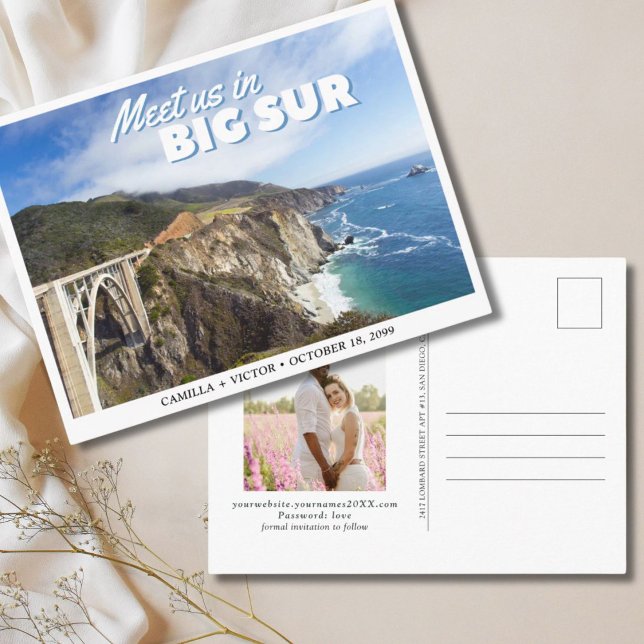 Big Sur Wedding Bixby Save the Date Postcard Postkarte (Big Sur Wedding Bixby Save the Date Postcard
)