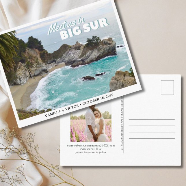 Big Sur Wedding McWay Save the Date Postcard Postkarte (Big Sur Wedding Save the Date Postcard
)