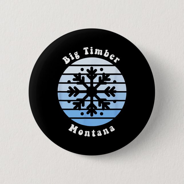 Big Timber Montana Snowflake Weihnachts-Winter Sou Button (Vorderseite)