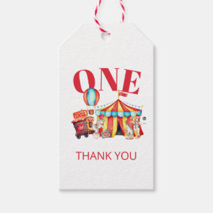 Big Top Circus 1. Geburtstags Dankeschön Geschenkanhänger