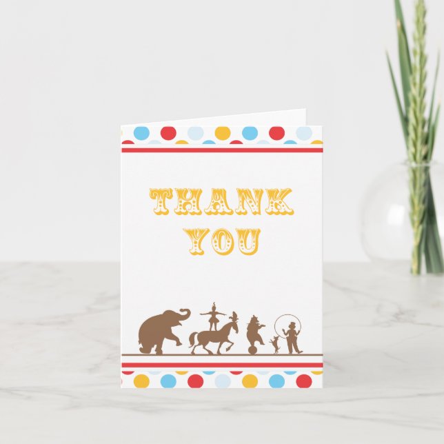 Big Top Circus Danke Karte (Vorderseite)