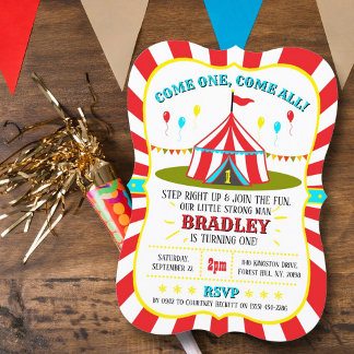 Big Top Circus Karneval 1. Geburtstag Einladung