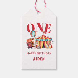 Big Top Circus Karneval 1. Geburtstag Geschenkanhänger