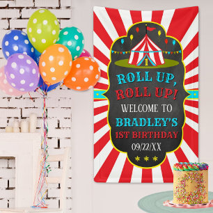 Big Top Circus Karneval 1 Geburtstag Willkommen Banner