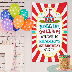 Big Top Circus Karneval 1 Geburtstag Willkommen Banner